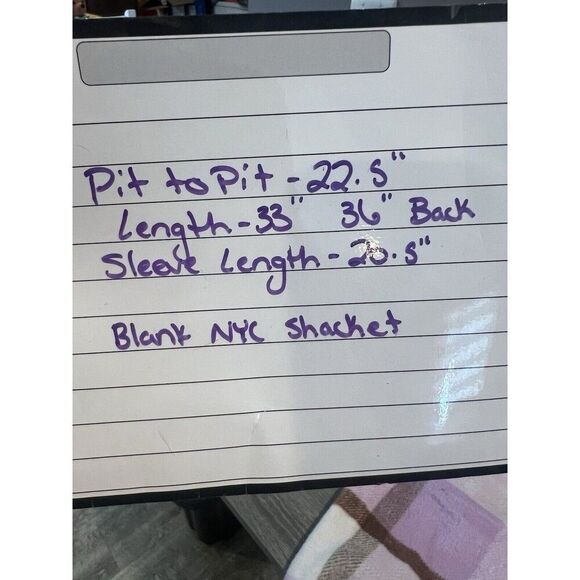 Blank NYC Lavender Beige White Plaid Oversized Long Shirt Jacket Shacket Small - Picture 7 of 15